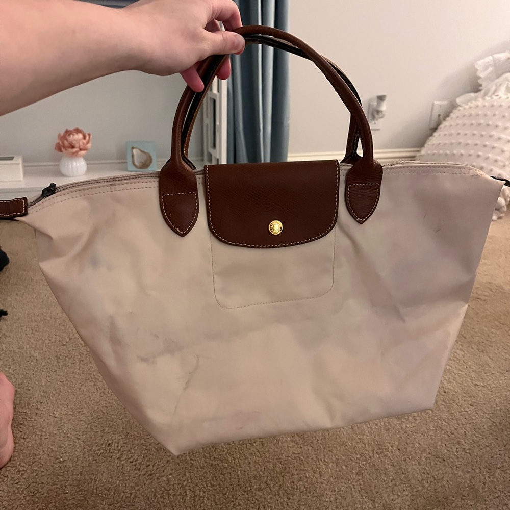 Longchamp Beige and Brown Tote Bag